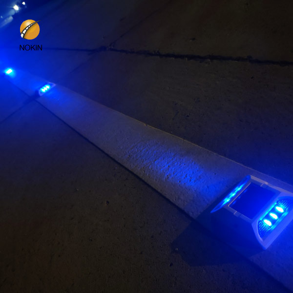 Blue Solar Powered Stud Light For Pedestrian Crossing In 